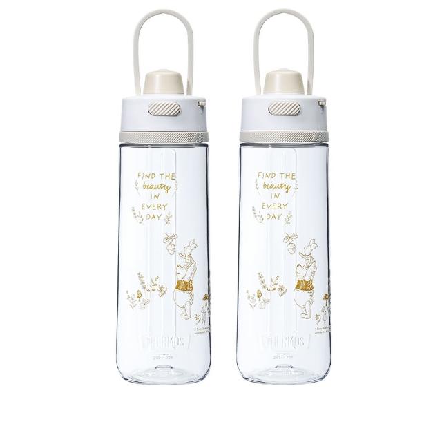 【THERMOS 膳魔師】獨家專售_小熊維尼找橡實篇彈蓋輕水瓶710ml+710ml(TP4329WP-AGBG)