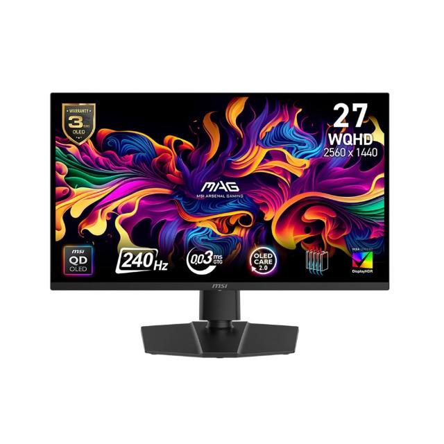 【MSI 微星】MAG 271QP QD-OLED X24 27型 平面電競螢幕(2K/QD-OLED/240Hz/DP+HDMI/0.03ms)