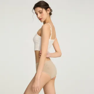 【Anden Hud】抗菌系列．緊帶高腰三角內褲(灰卡其-潦草熊)