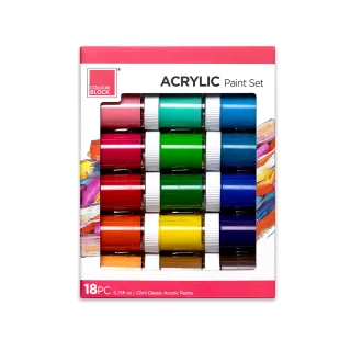 【COLOUR BLOCK】18色 罐裝壓克力顏料 基礎色組(入門必備 滑順上色)
