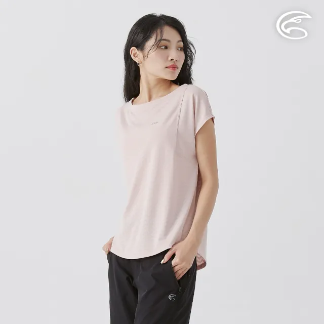 【ADISI】女山形緹花消臭快乾圓領寬版T AL2511092 灰玫瑰(環保紗 透氣 快乾 抗臭 排汗衣)