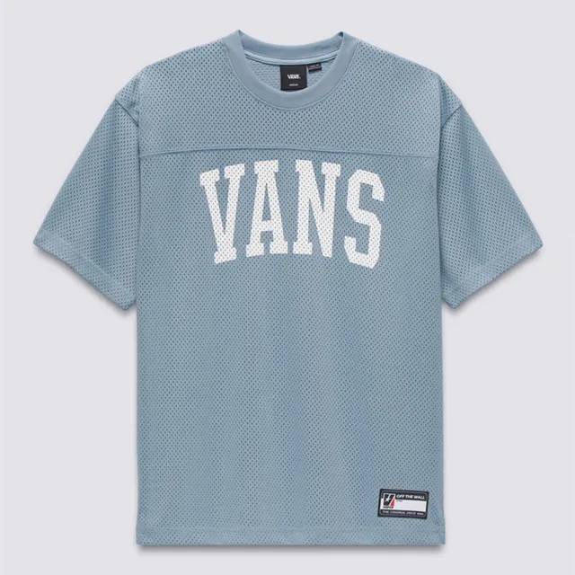 【VANS】官方旗艦 Arched Football Jersey 灰藍色短袖T恤