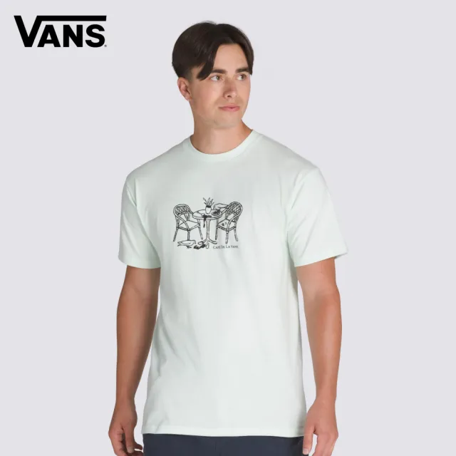 【VANS】官方旗艦 Cafe De La 薄荷色短袖T恤