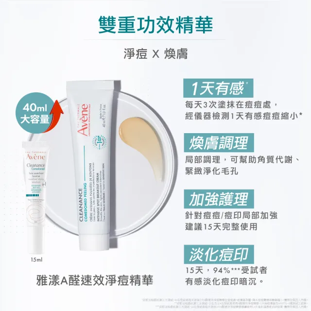 【Avene 雅漾】官方直營 A醛速效淨痘精華40ml(淨痘有感)