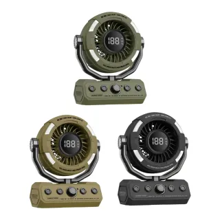 【ADAMOUTDOOR】無線DC充電式照明擺頭循環扇(無段式調節 循環扇 風扇 BSMI R35569 露營 逐露天下)