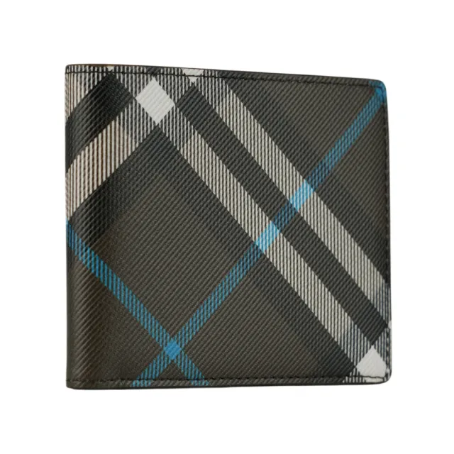 【BURBERRY 巴寶莉】經典格紋帆布對開8卡短夾(暖感棕)