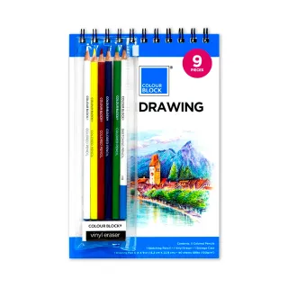 【COLOUR BLOCK】素描色鉛小畫包 入門繪圖五件組(假日畫畫推薦 畢業禮推薦 隨身畫畫包)