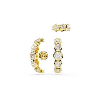 【SWAROVSKI 施華洛世奇】Imber 耳骨夾 套裝 圓形切割 白色 鍍金色