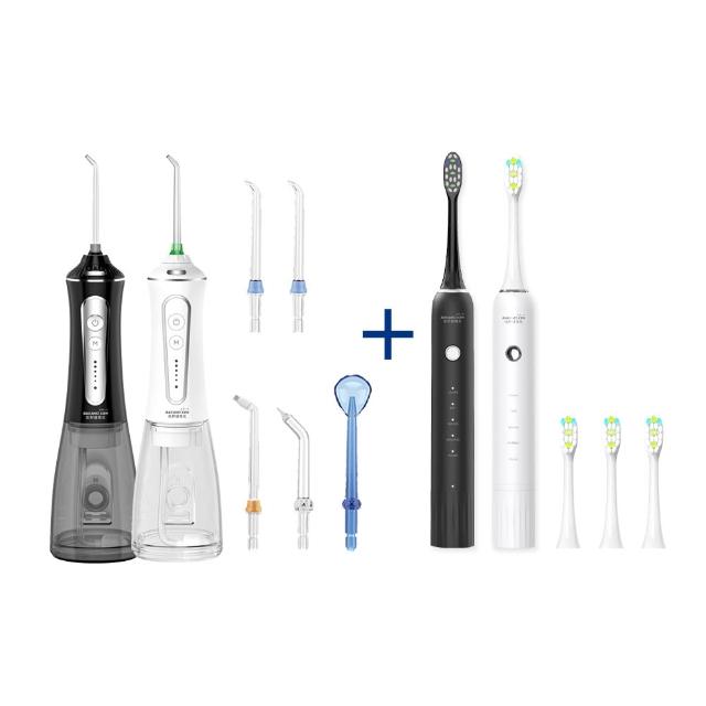 【日本 SAKANO KEN】電動沖牙機+音波電動牙刷 1+1特惠組(沖牙機/洗牙器/電動牙刷/震動牙刷)