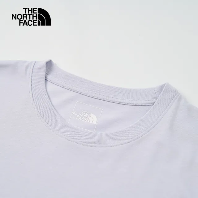 【The North Face 官方旗艦】北面男女款紫色純棉大尺寸印花短袖T恤｜8EYN0TI