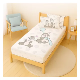 【享夢城堡】天絲卡通二件式床包枕套組－單人3.5x6.2-迪士尼奇奇蒂蒂 美味大師-米橘