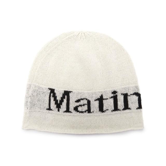 【MATIN KIM】官方旗艦 LOGO針織帽 亞麻 夏帽 beanie(白色)