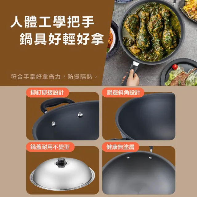 【ASD 愛仕達】無塗層超輕快炒鍋40cm
