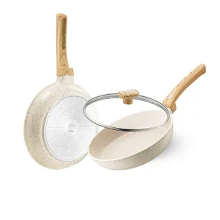 【ASD 愛仕達】鑄造不挑爐具麥飯石聚油不沾平底鍋28cm