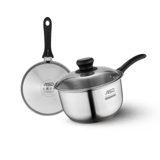 【ASD 愛仕達】晶圓不鏽鋼單把湯鍋18cm