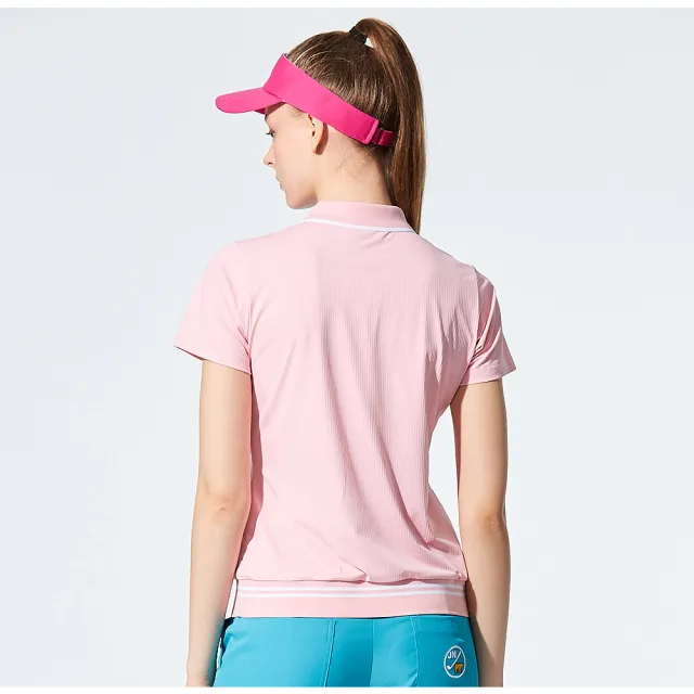【Jack Nicklaus 金熊】GOLF女款涼感吸濕排汗彈性高爾夫球衫//POLO衫(粉色)