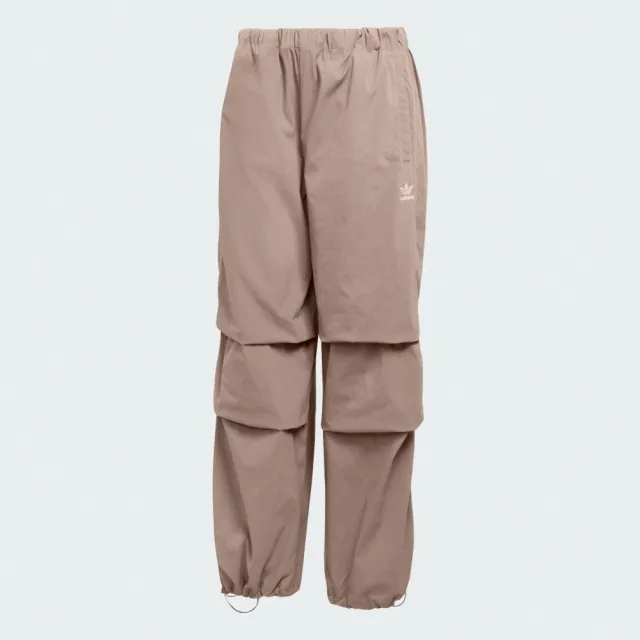 【adidas 愛迪達】Ess S Para Pant 女 長褲 降落傘褲 運動長褲 休閒長褲 卡其 亞版(JD0783)
