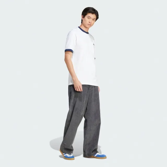【adidas 愛迪達】Contrast Tee 男 T恤 運動上衣 休閒短袖 白 深藍 亞版(JC8384)