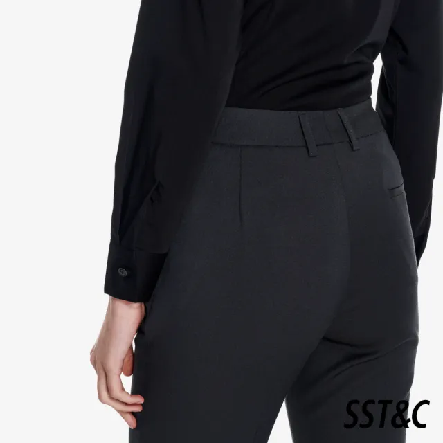 【SST&C】女裝 黑色一字領標準版長袖襯衫01062503005(換季55折)