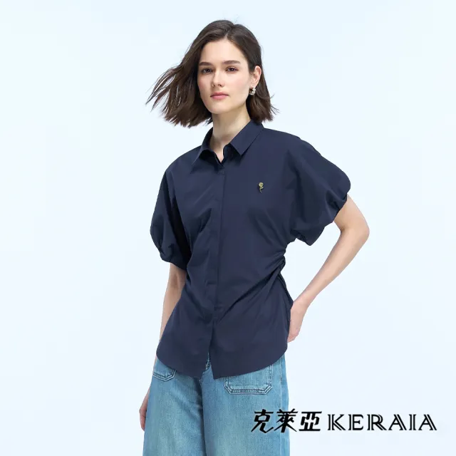 【KERAIA 克萊亞】藝廊漫步法式花苞袖涼感襯衫