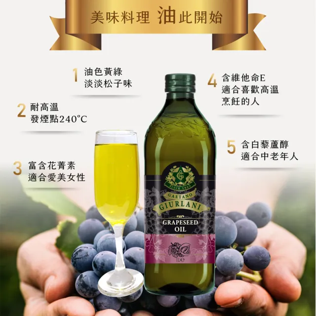 【Giurlani 】喬凡尼葡萄籽油禮盒組(1000mlx6瓶)