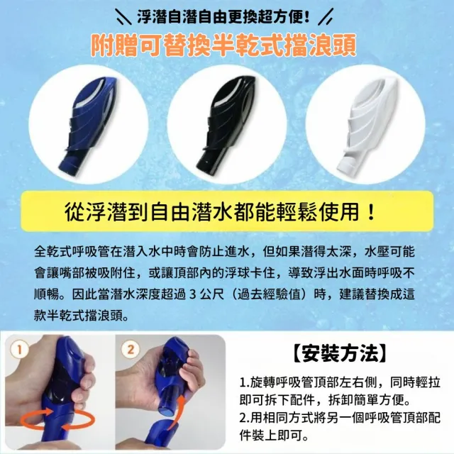 【HeleiWaho】浮潛面鏡組 面鏡 呼吸管(浮潛 潛水 自潛)