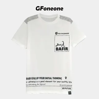 【GFoneone】吸濕排汗遠紅外線印花短袖T恤-白色(T恤)