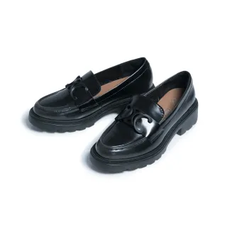 【FAIR LADY】小時光 復古雙C漆皮厚底樂福鞋(霧黑、552977)