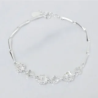 【昕頤珠寶】閃亮刻花足銀手鍊