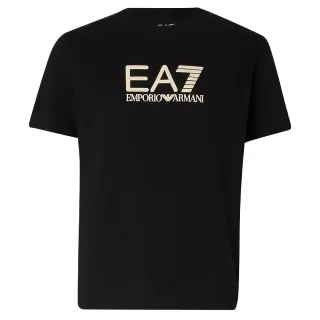 【EMPORIO ARMANI】男款 EA7 立體品牌LOGO 短袖T恤-黑色(M號、L號、XL號)