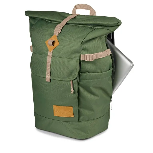 【JANSPORT】雙11 HATCHET ROLLTOP 捲蓋式後背包 軍綠色(JS0A86DKKM1)