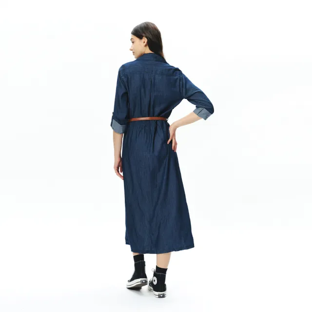 【NAUTICA】官方旗艦 女裝 率性牛仔連身長裙(藍色)