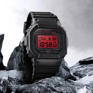 【CASIO 卡西歐】G-SHOCK 絕對強悍 經典黑紅電子錶 禮物(DW-5600BBR-1/速)