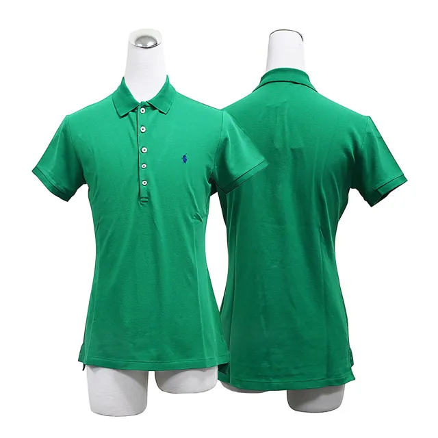 【RALPH LAUREN】POLO RALPH LAUREN經典藍色小馬棉質混紡修身短袖POLO衫(女款/綠)