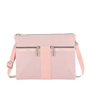【Lesportsac】輕量材質 輕便拉鍊斜邊包(2772 玫瑰石英)