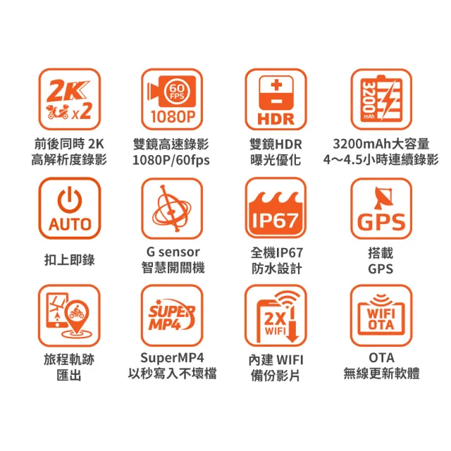 【MIO】MiVue MP30 GPS 勁系列 前後雙2K鏡頭 機車行車記錄器(行車紀錄器)