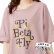 【betty’s 貝蒂思】網路獨賣★笑臉字母印花寬版舒棉上衣(共三色)