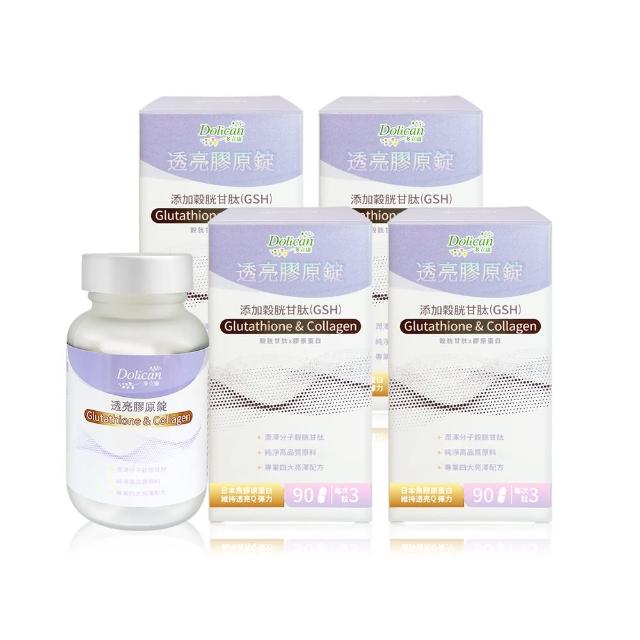 【多立康】穀胱甘肽透亮膠原蛋白錠90粒x4(GSH/神經醯胺/賽洛美/玻尿酸/膠原蛋白)