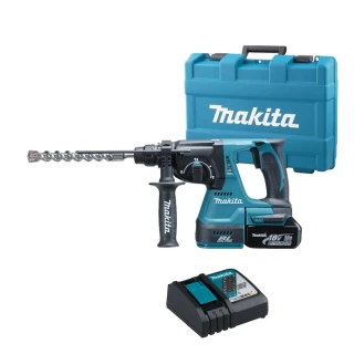 【MAKITA 牧田】18V  充電式 無刷  充電式 鎚鑽  電鑽 電鎚(DHR242RGEW主機+6.0鋰電池*1+充電器+箱)