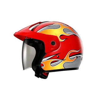 【SEAGULL 海鷗】TW-980大頭圍火焰花紋安全帽(大頭圍/半罩安全帽)