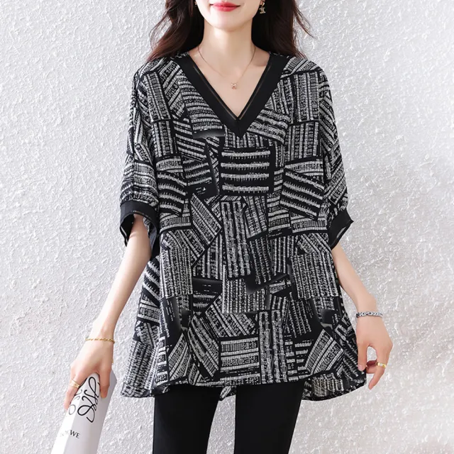 【ALLK 歐楷】新品上架 拼接配色上衣 黑色(尺寸L-XXL/中大尺碼/涼爽/透氣)