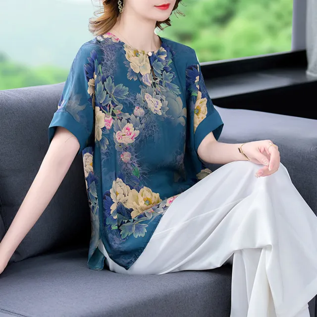 【ALLK 歐楷】新品 印花配色上衣 花色(尺寸L-XXL/中大尺碼/涼爽/透氣)