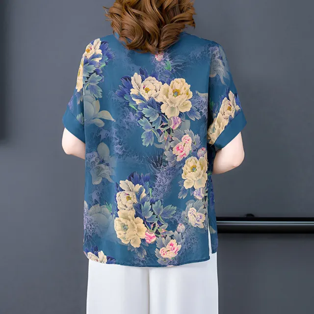 【ALLK 歐楷】新品 印花配色上衣 花色(尺寸L-XXL/中大尺碼/涼爽/透氣)