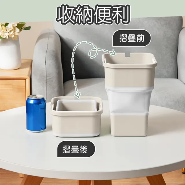 【QIDINA】多用途收納垃圾桶贈垃圾袋5捲/垃圾桶-A(車用垃圾桶 廚餘桶 玩具收納盒 廚房垃圾桶 提袋水桶)