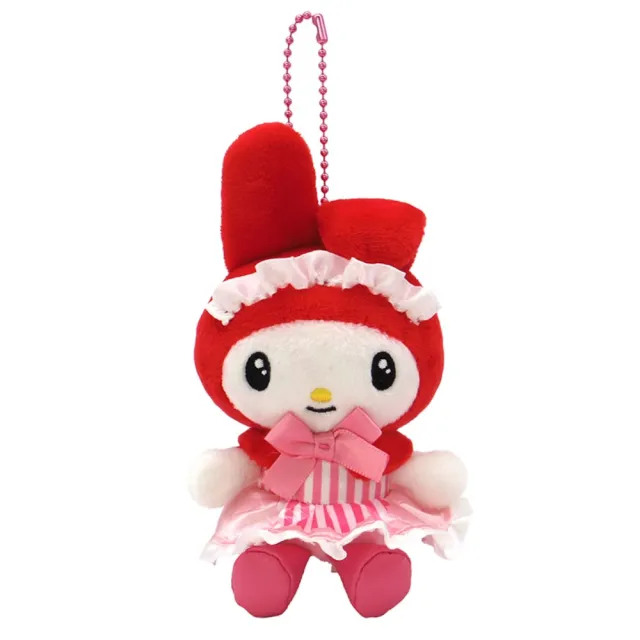 【小禮堂】雙11 Sanrio 三麗鷗 美樂蒂 絨毛玩偶吊飾 單垂耳紅帽女僕 變裝50週年(平輸品)