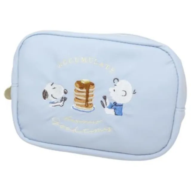 【小禮堂】雙11 Snoopy 史努比 皮質拉鍊化妝包 下午茶(平輸品)