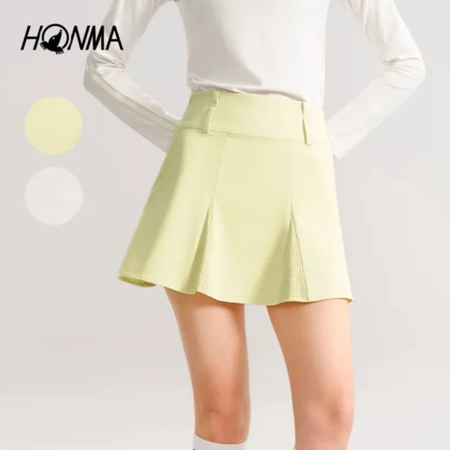 【HONMA 本間高爾夫】女款防走光A字短裙 春夏季 日本高爾夫球專櫃品牌(XS-L 白色 萊姆綠 HWKX902H316)