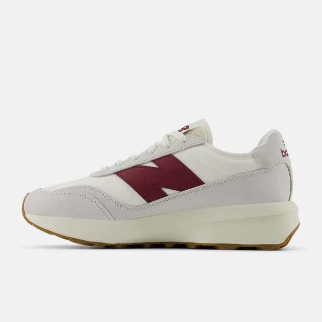 【NEW BALANCE】370系列 男女鞋 海鹽白 酒紅 膠底 麂皮 復古 拼接(U370CB)