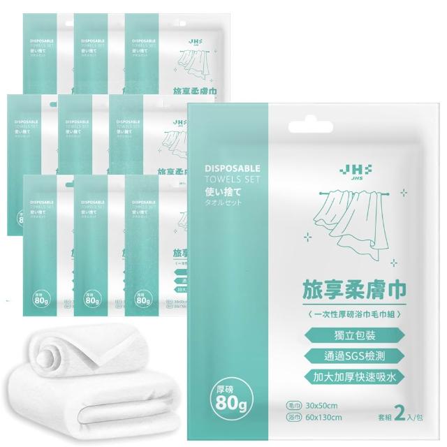 【SYU】SGS檢驗合格 旅享柔膚巾 浴巾毛巾組10+10大包裝(免洗浴巾 免洗毛巾 拋棄式毛巾 旅行毛巾)