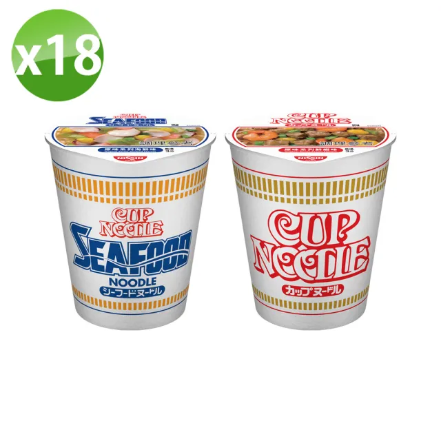 【NISSIN 日清】合味道原味系列杯麵 18入組杯麵 口味任選(海鮮味/鮮蝦味 70g/杯x18杯組) 雙11限定